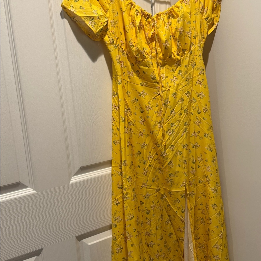 Yellow Floral Women's Dress
